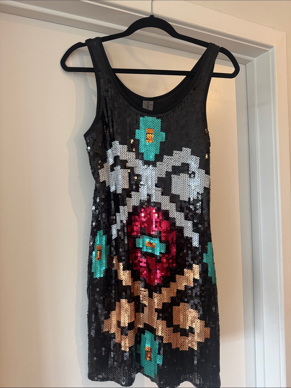 NWT Vero Moda Black Mini Dress with Multicolor Sequins